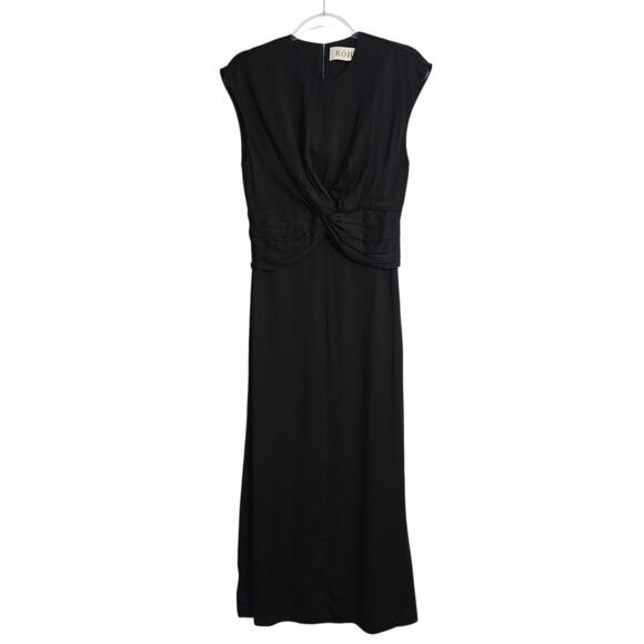 Róhe Black Sleeveless Maxi Dress Knot Front Draped Waist Size 36 NWT - Picture 11 of 11